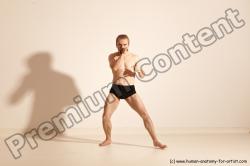 Underwear Martial art Man White Moving poses Slim Short Blond Dynamic poses Academic